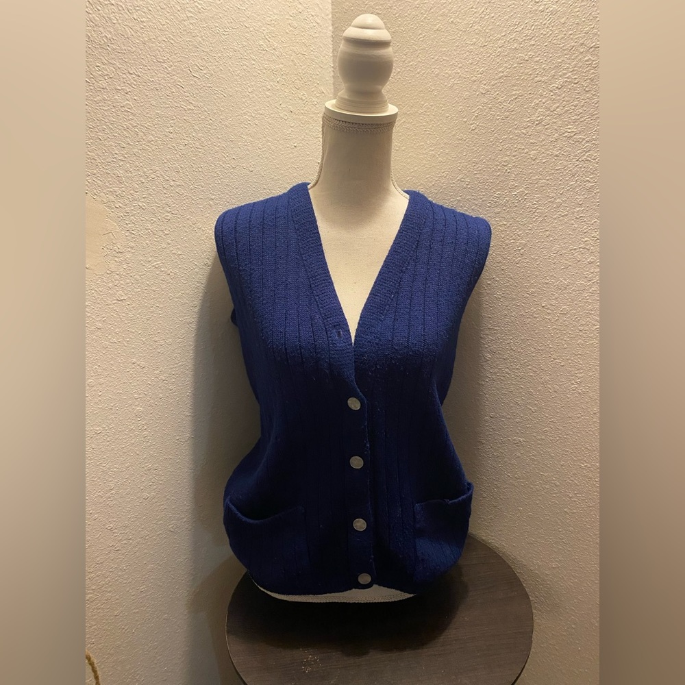 Vintage!! Dark Blue Made In California Milrank Sweater Vest